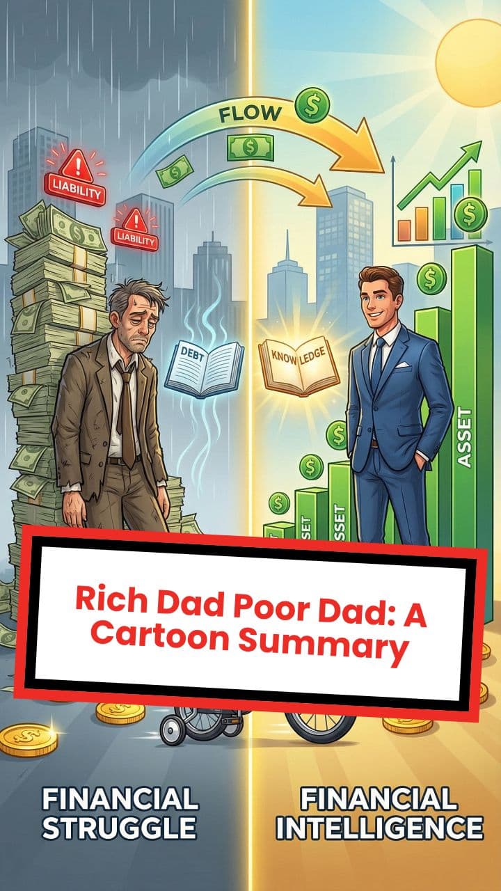 Rich Dad Poor Dad: A Cartoon Summary