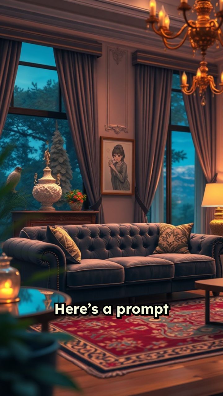 Elegant Serenity in Anime Style