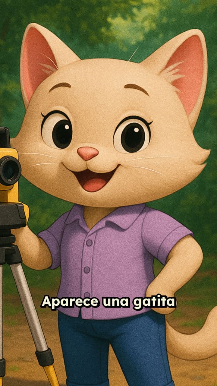 Gatita topógrafa en el bosque