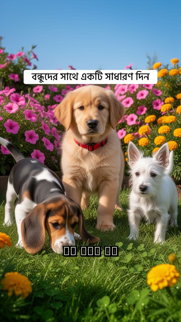 কুকুরছানাদের আনন্দঘন মুহূর্ত