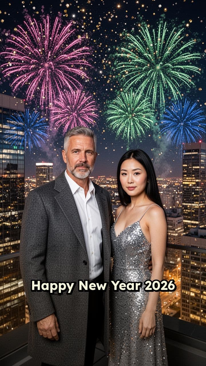 Happy New Year 2026 Sky Sparkles