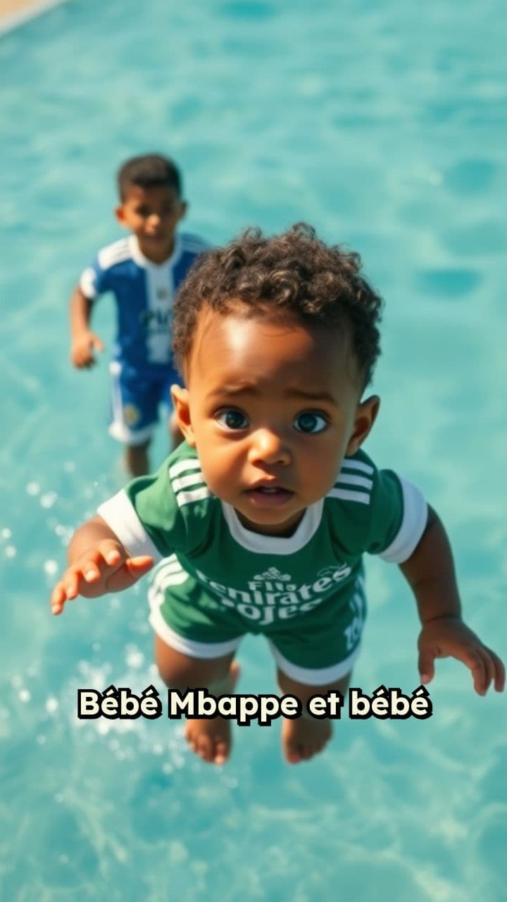 Bébés footballeurs sous la mer
