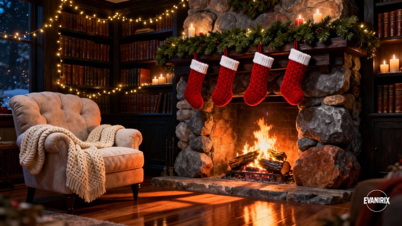 Cozy Christmas Fireplace Loop