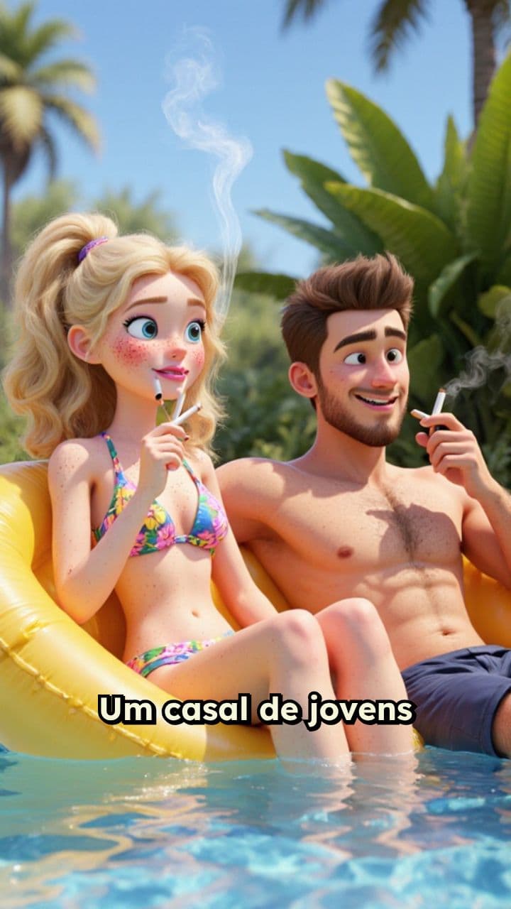 Fogo na piscina: fuga do casal