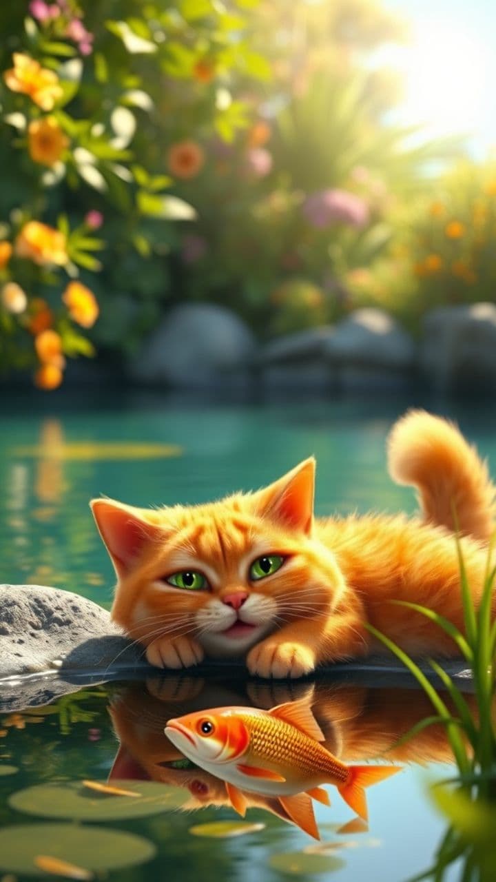 قط السمك المضحك