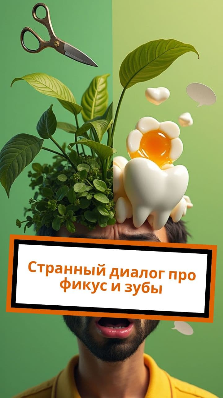 Странный диалог про фикус и зубы
