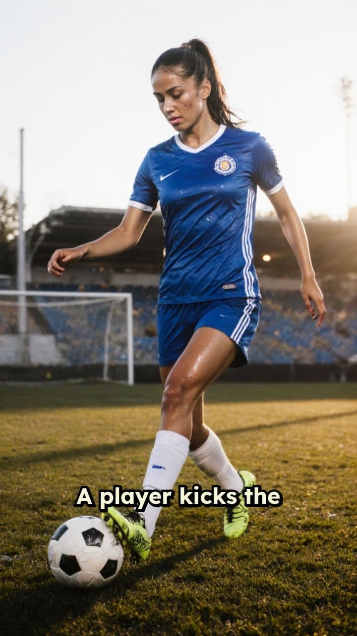A Player Kicks the Ball