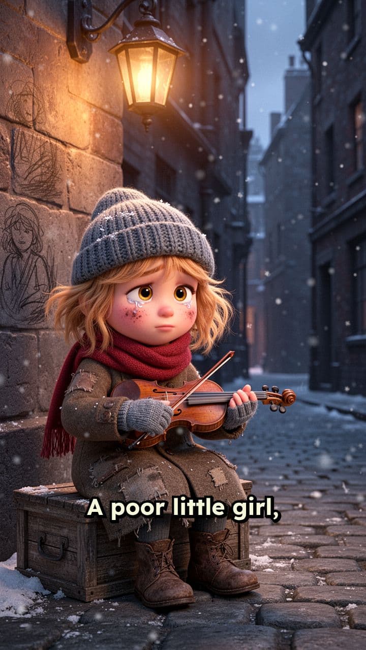 Vintage Street Violinist Girl