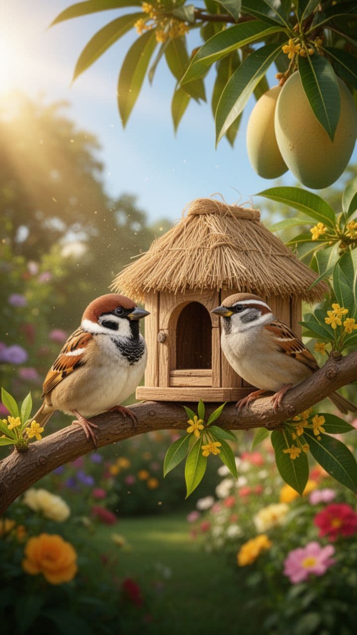 ચકલો-ચકીની ખીચડીની વાર્તા