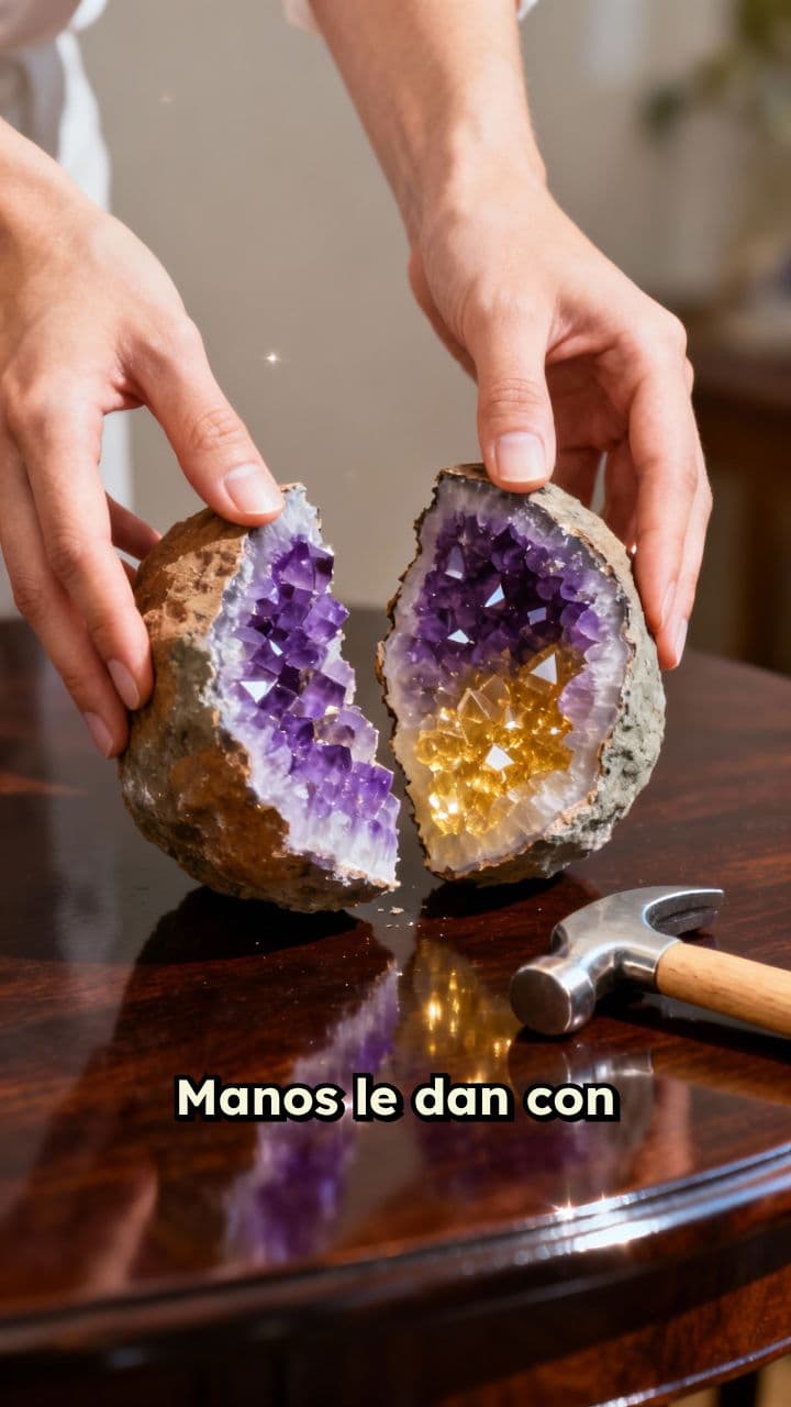 Apertura de roca de ametrino ASMR