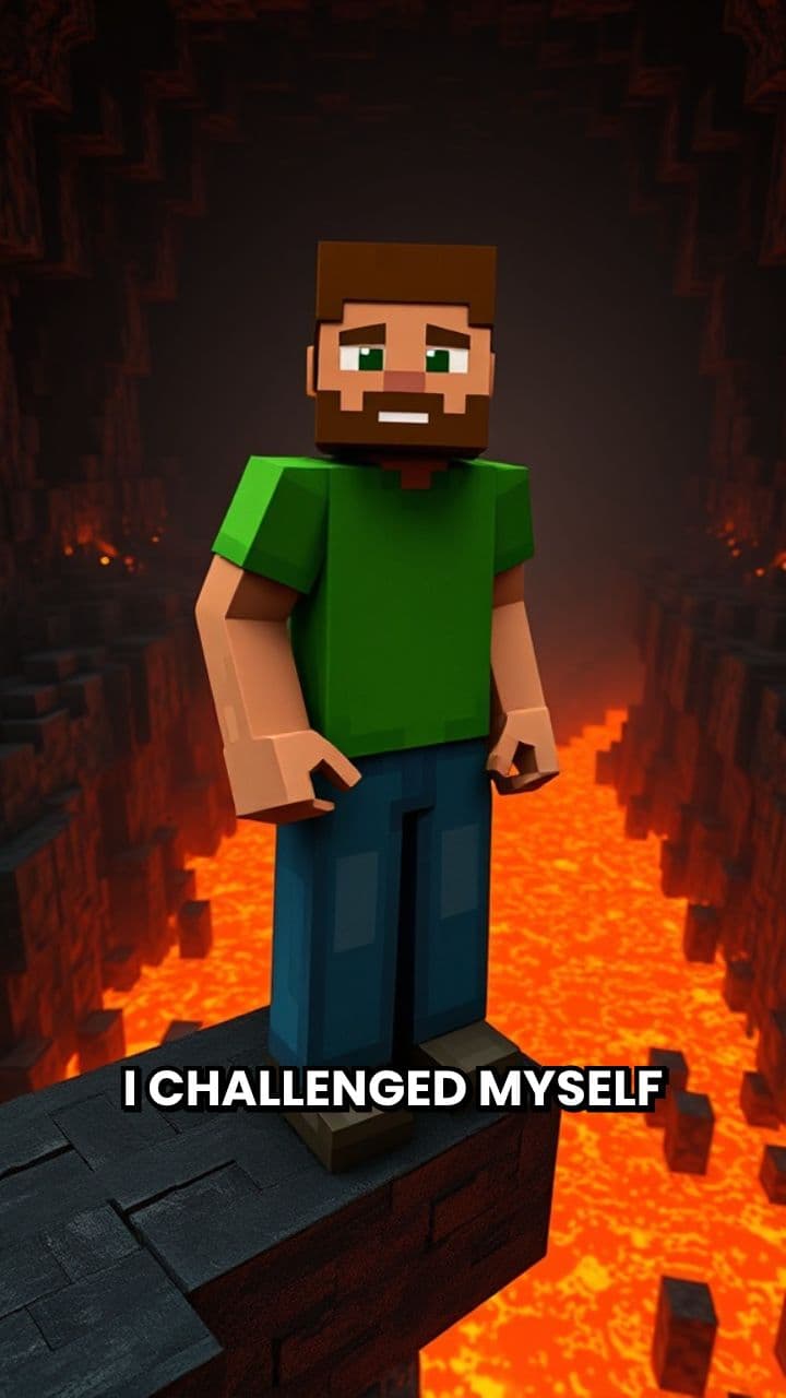 Beating Minecraft Lava Parkour Challenge