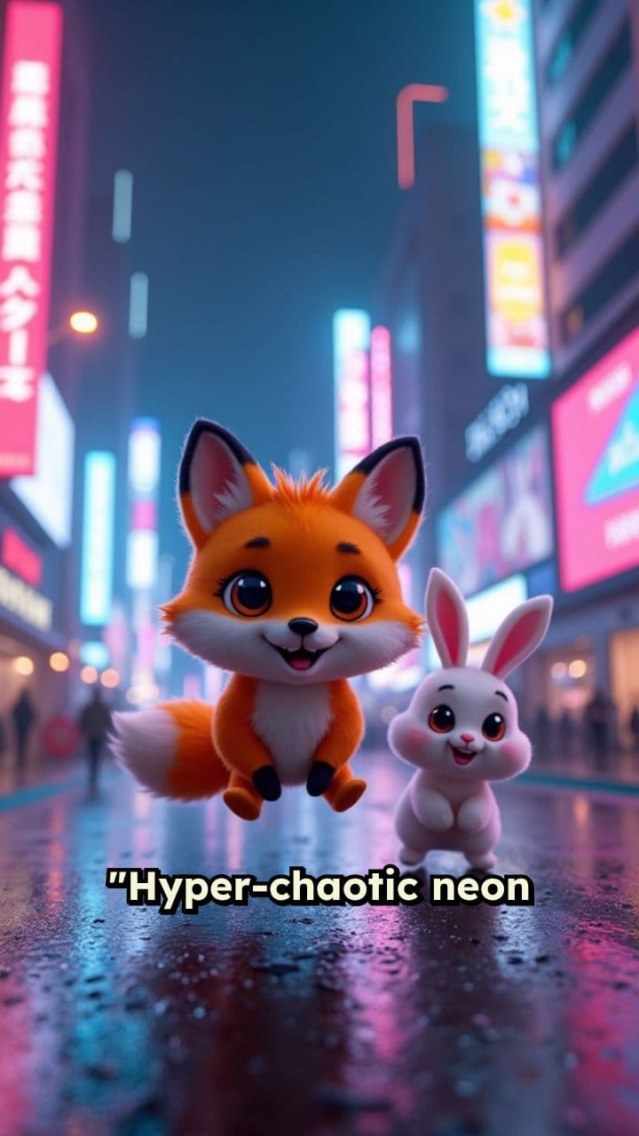 Neon Animal Army in Glowing City