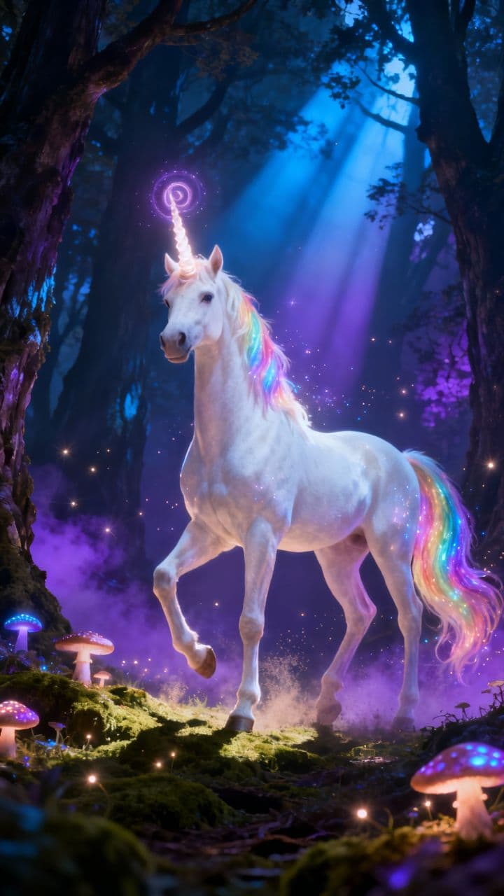 The Enchanted Unicorn's Crystal Discovery