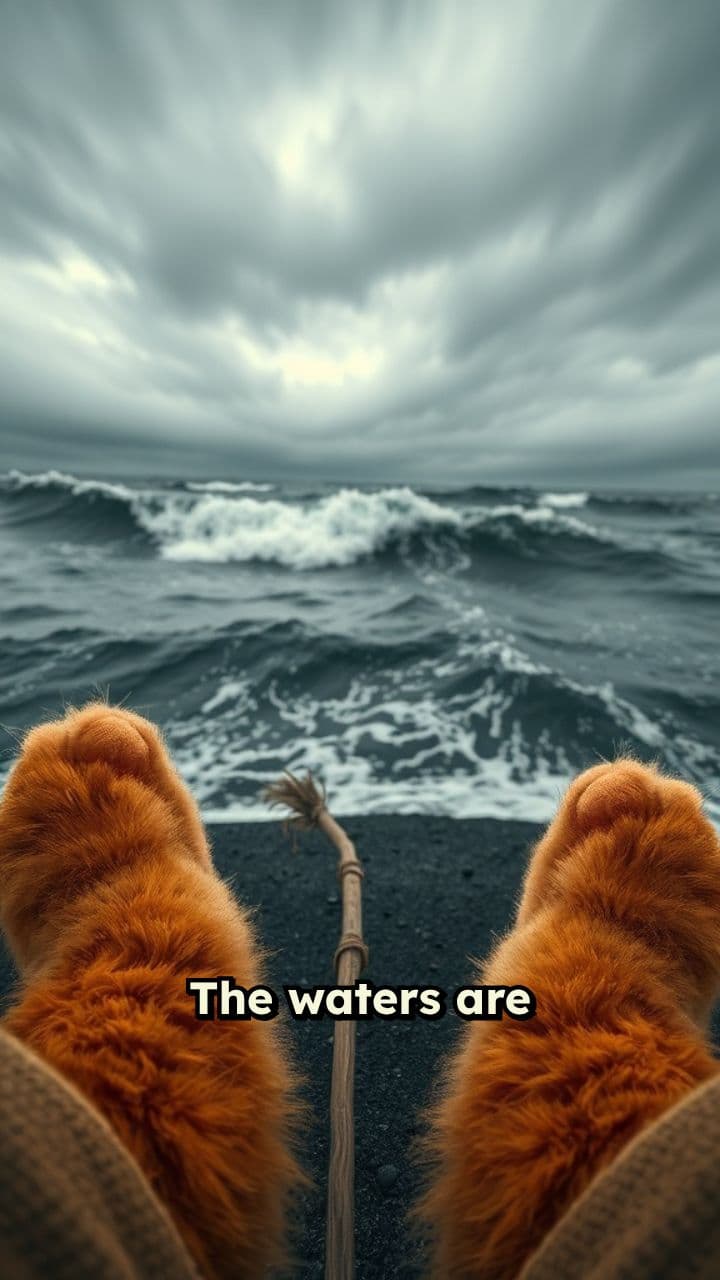 Moses the Cat Crossing the Red Sea