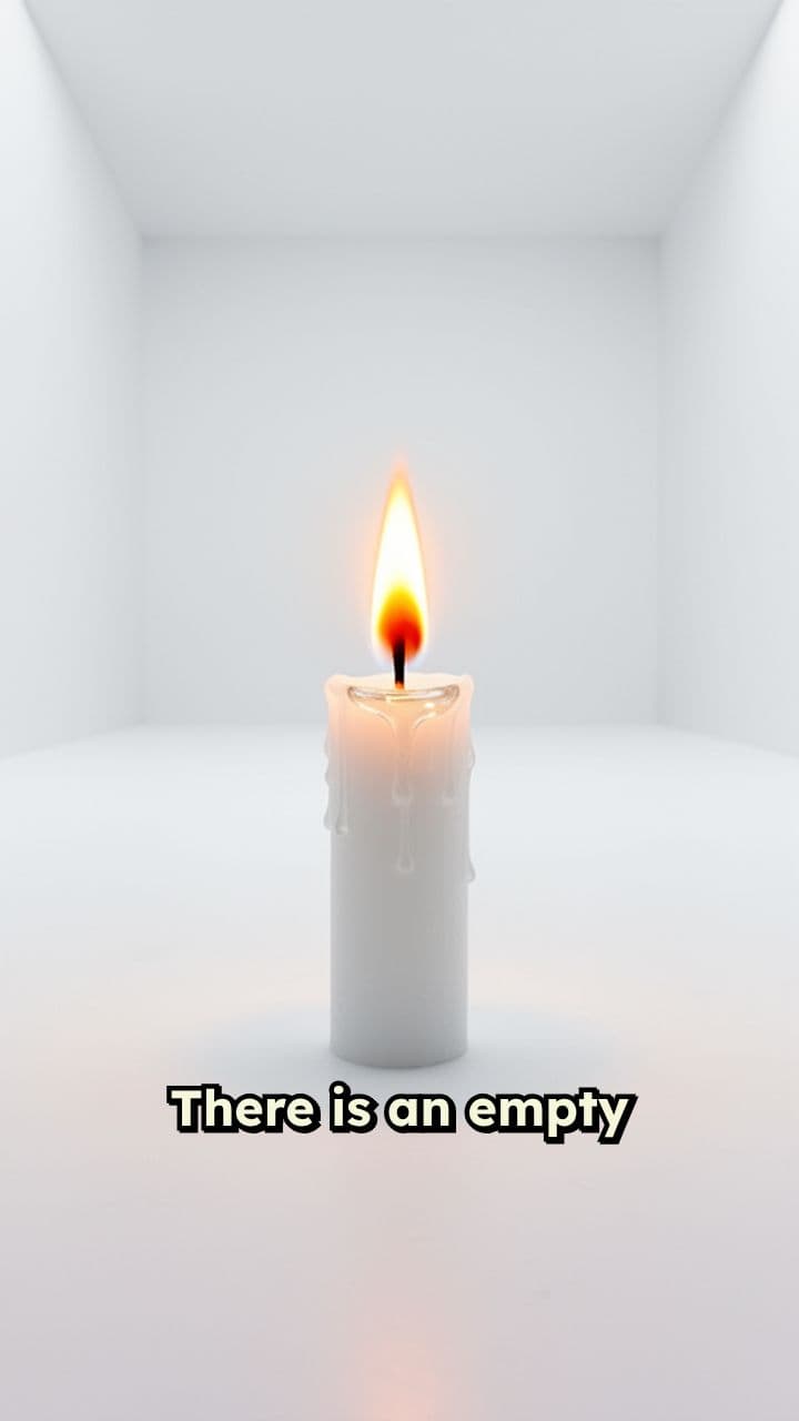 Candle Burns Out in Empty Room