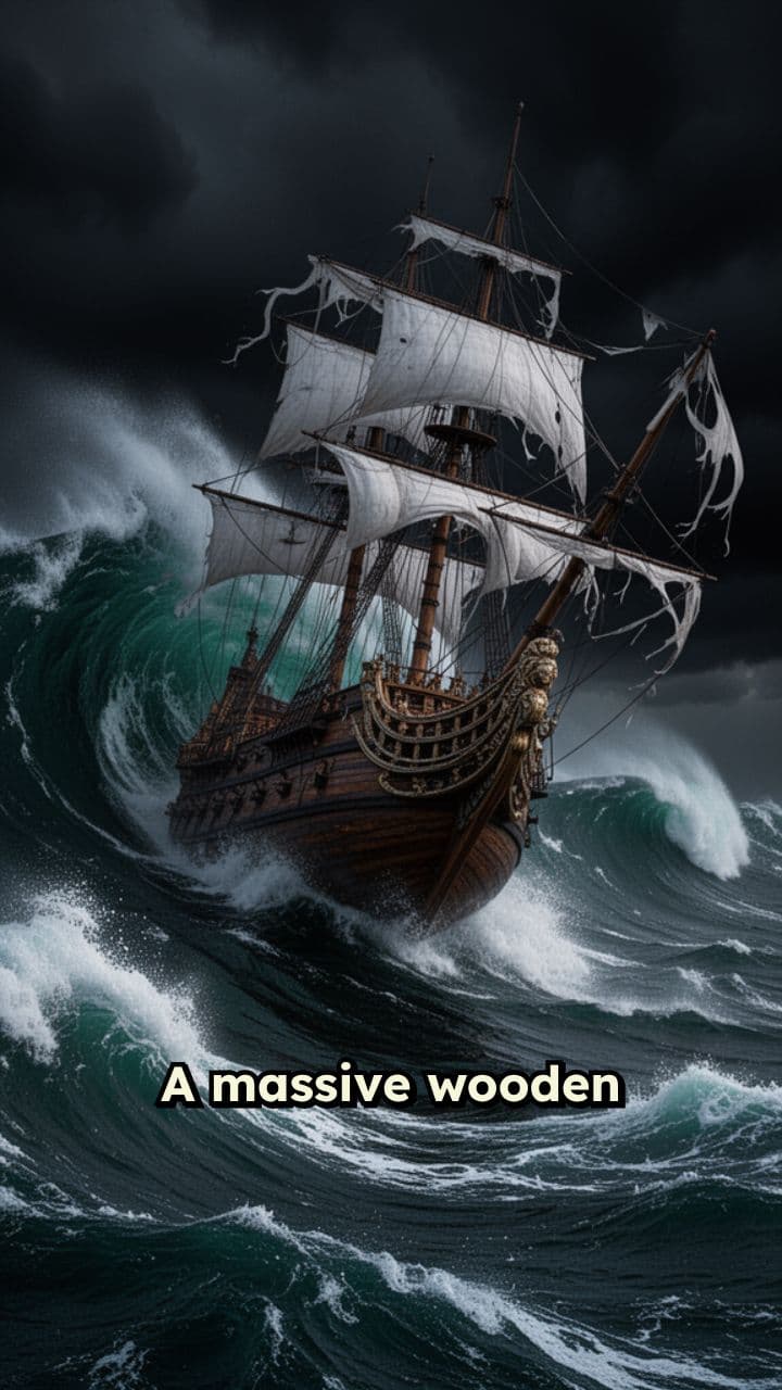 Galleon in the Lightning Storm