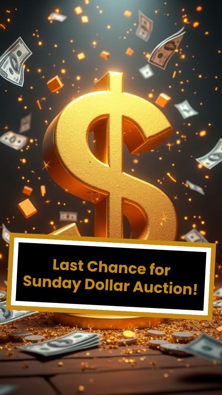 Last Chance for Sunday Dollar Auction!