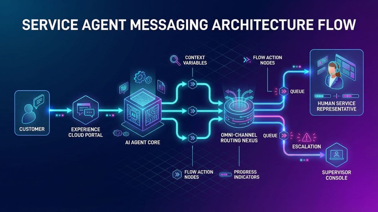 Service Agent Messaging Architecture Flow