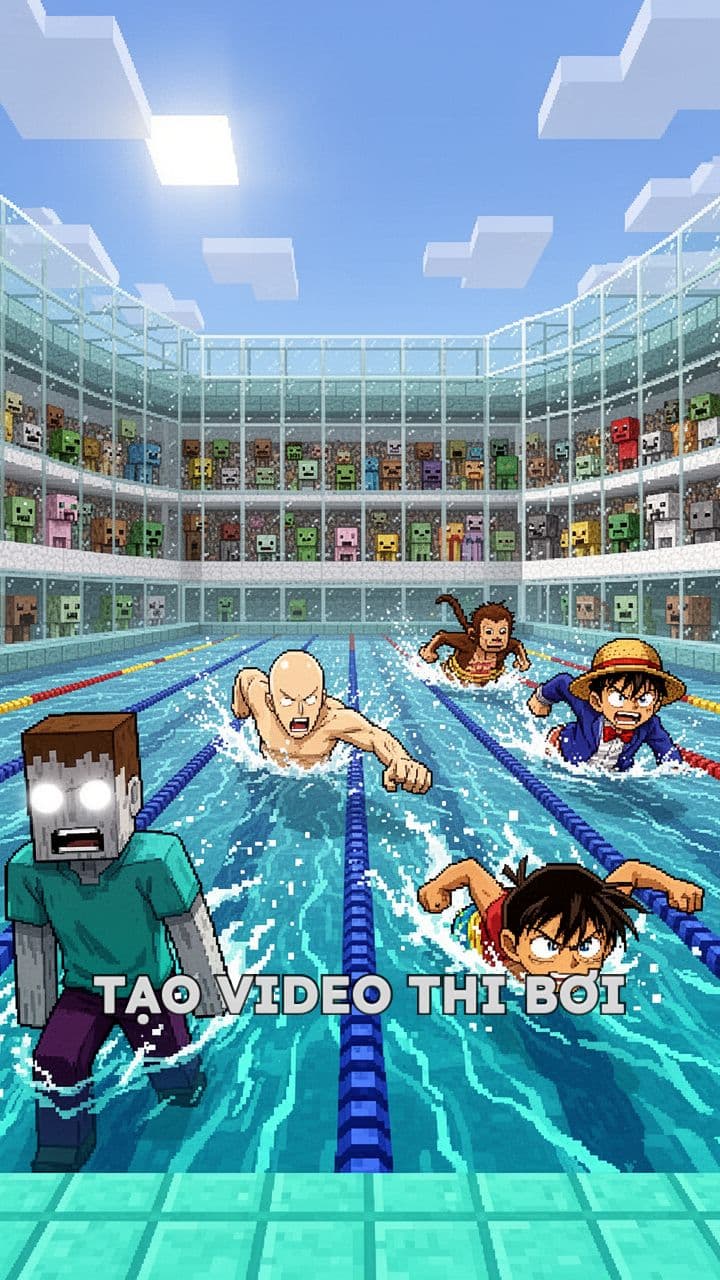 Herorinei vs Anime Legends Swim Race