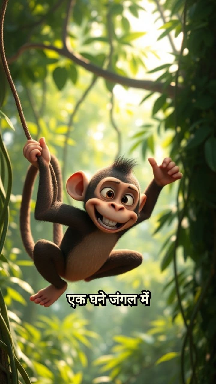 बंदर की चतुराई और भालू का सबक