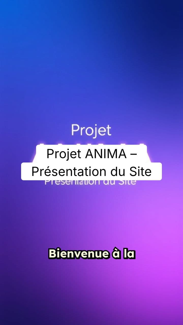 Projet ANIMA – Présentation du Site