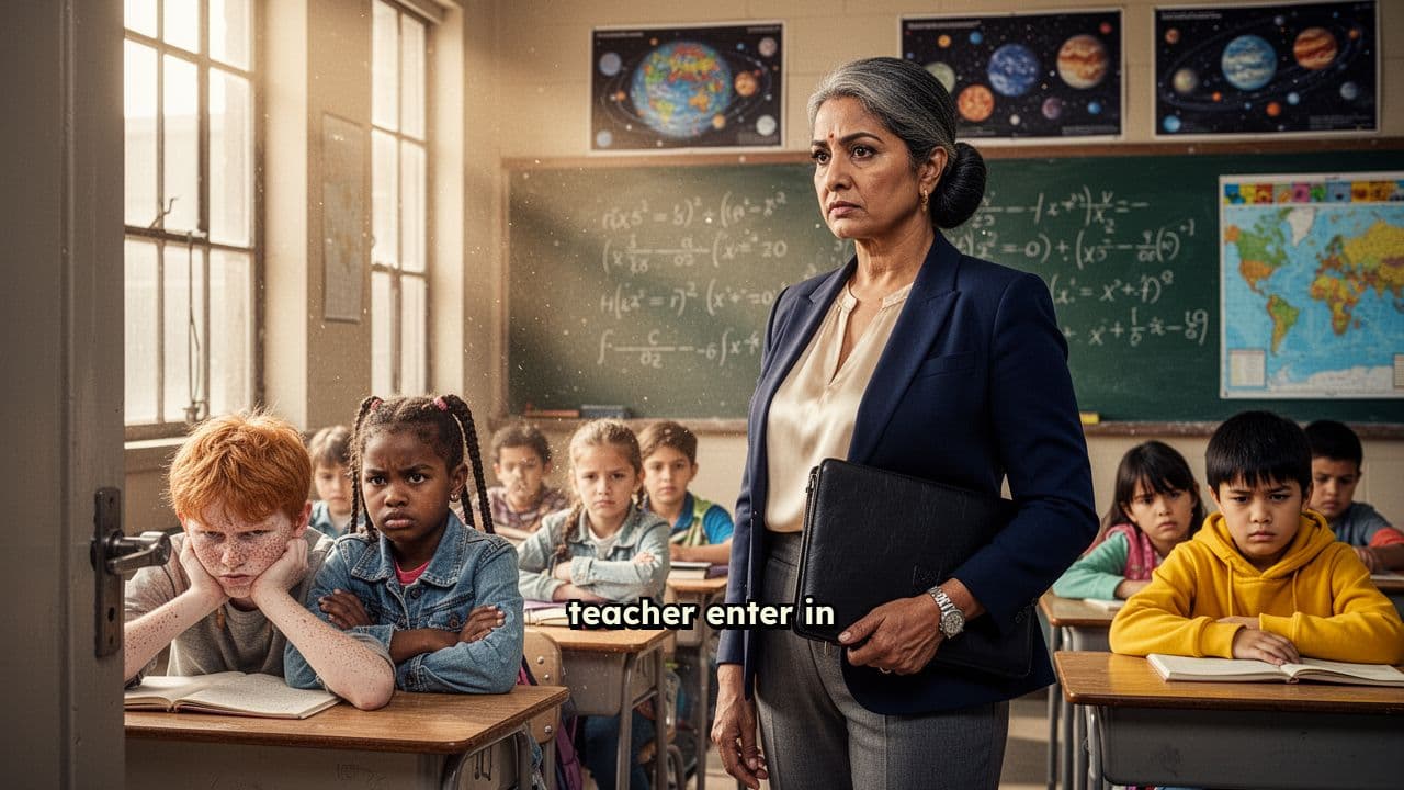 Unhappy Students Greet the Teacher