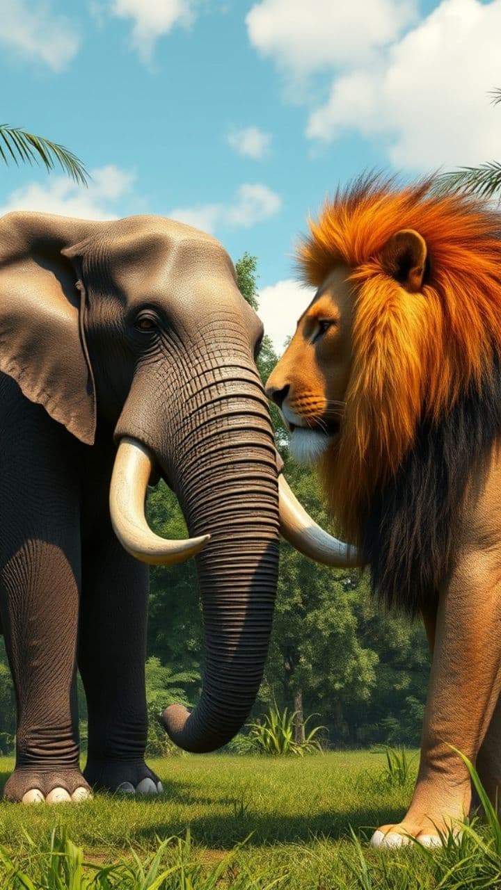 हाथी और शेर की कहानी