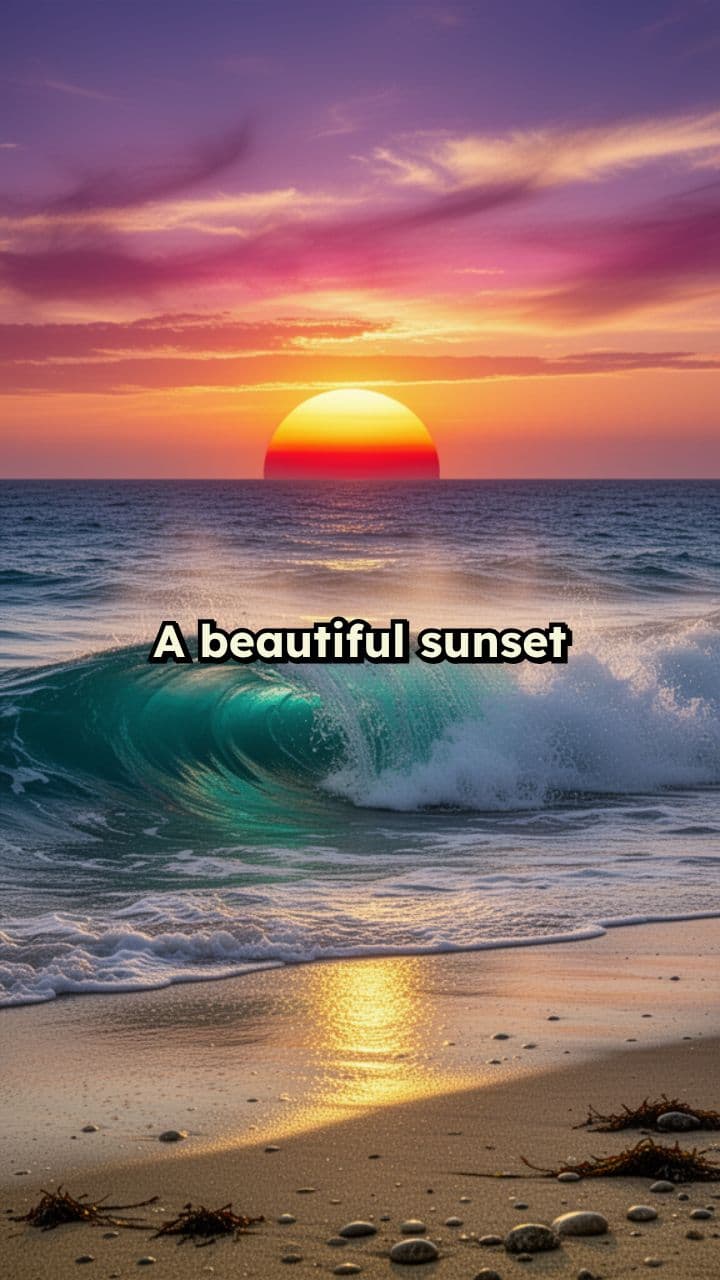 Sunset Waves on the Shore