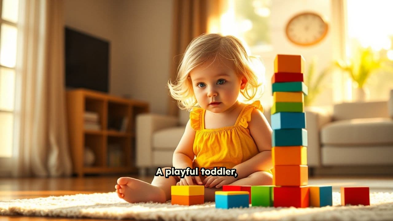 Toddler and Kitten's Playful Day