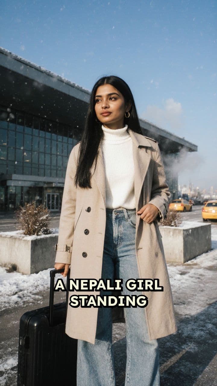 Nepali Girl Showing Canada Visa