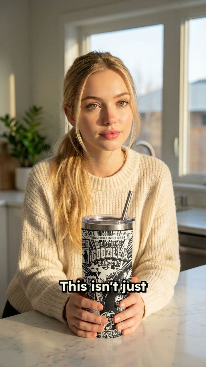 Vintage Godzilla Comic Travel Mug
