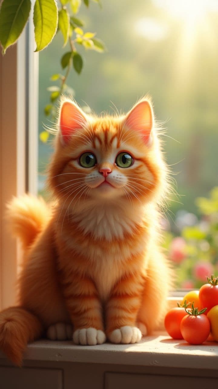 과일 주스 만드는 고양이