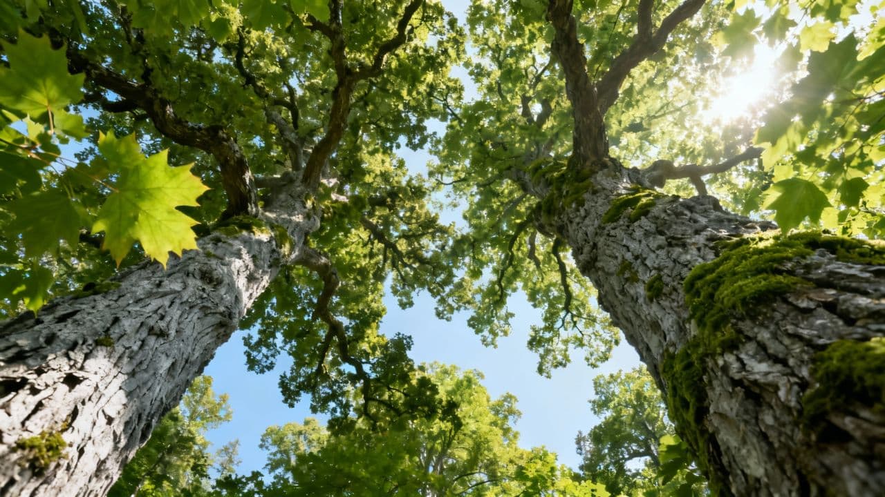 Sunlit Forest Canopy Serenity