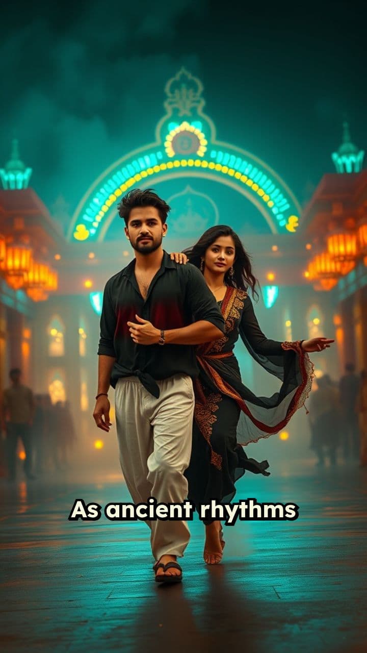 Neon Rhythms: A Temple Dance