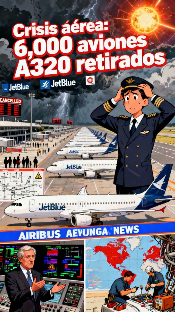 Crisis aérea: 6,000 aviones A320 retirados