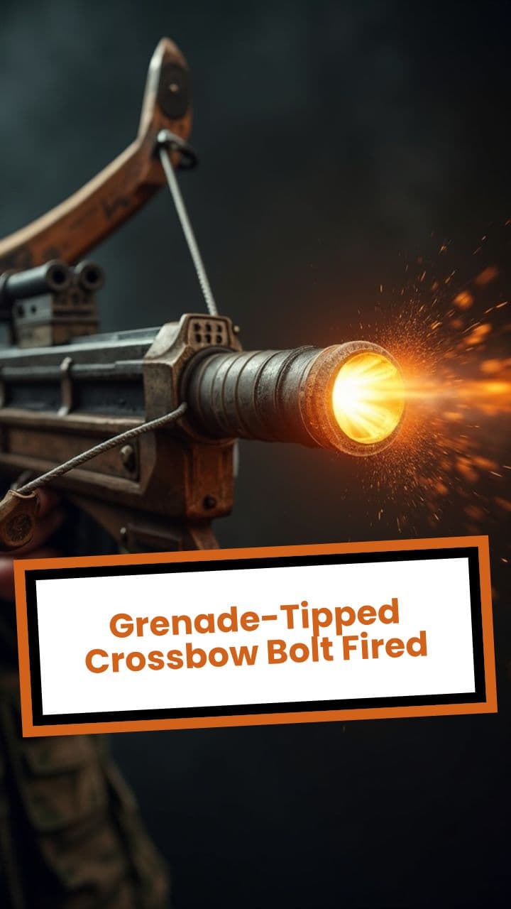 Grenade-Tipped Crossbow Bolt Fired