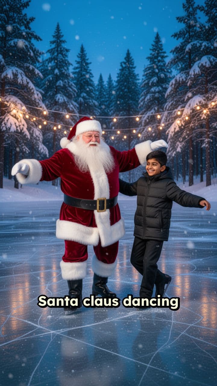 Santa Claus Dancing on Ice