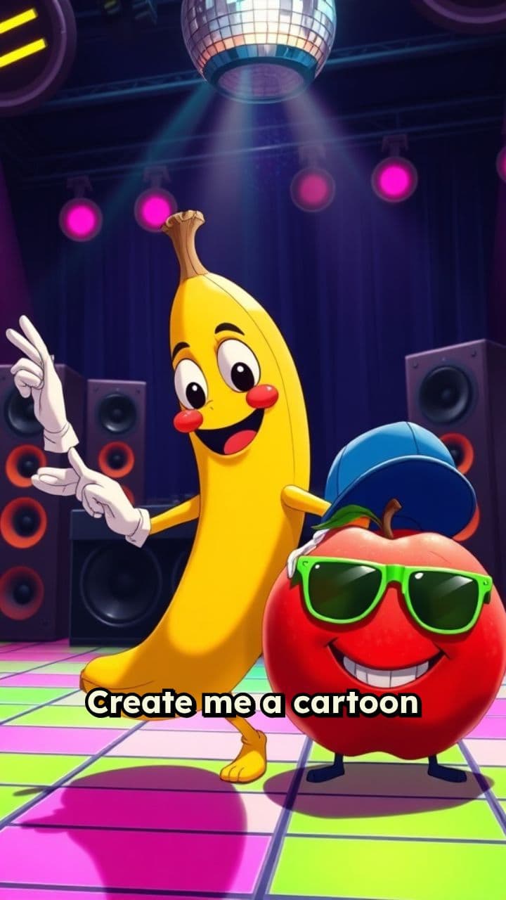Dancing Fruit Party Cartoon