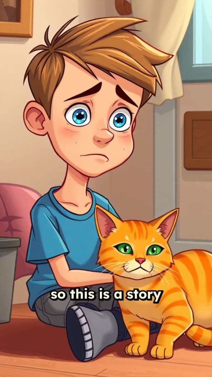 A Boy and His Orange Cat
