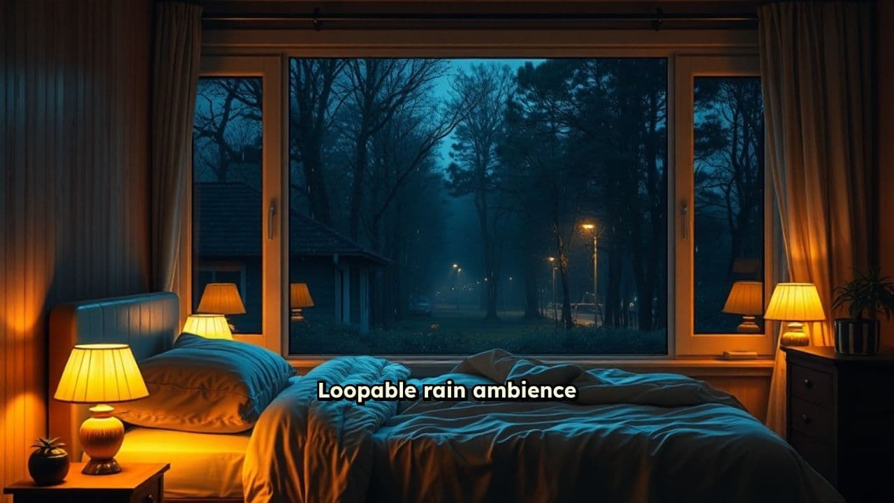 Cozy Rainy Night Ambience Video
