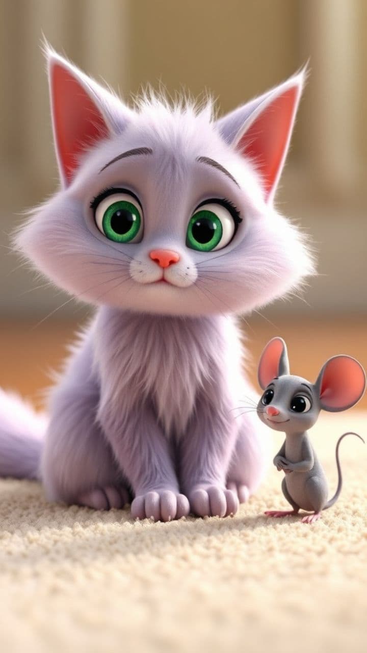 Сиреневый кот и серый мышонок