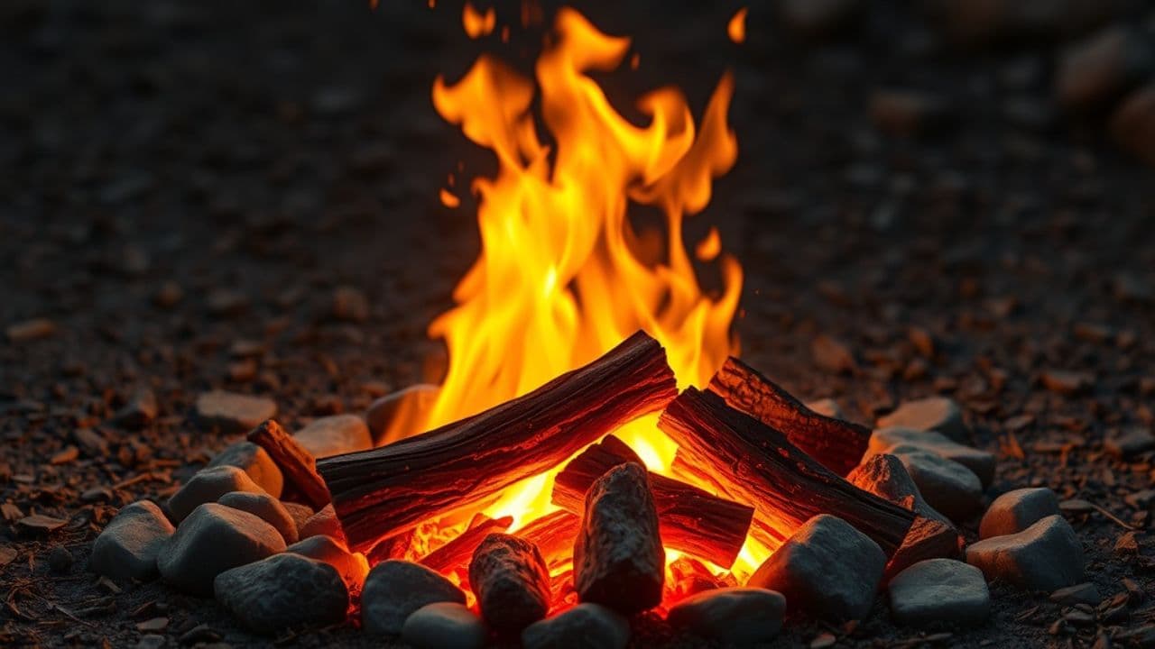 Уютный костер в лесу