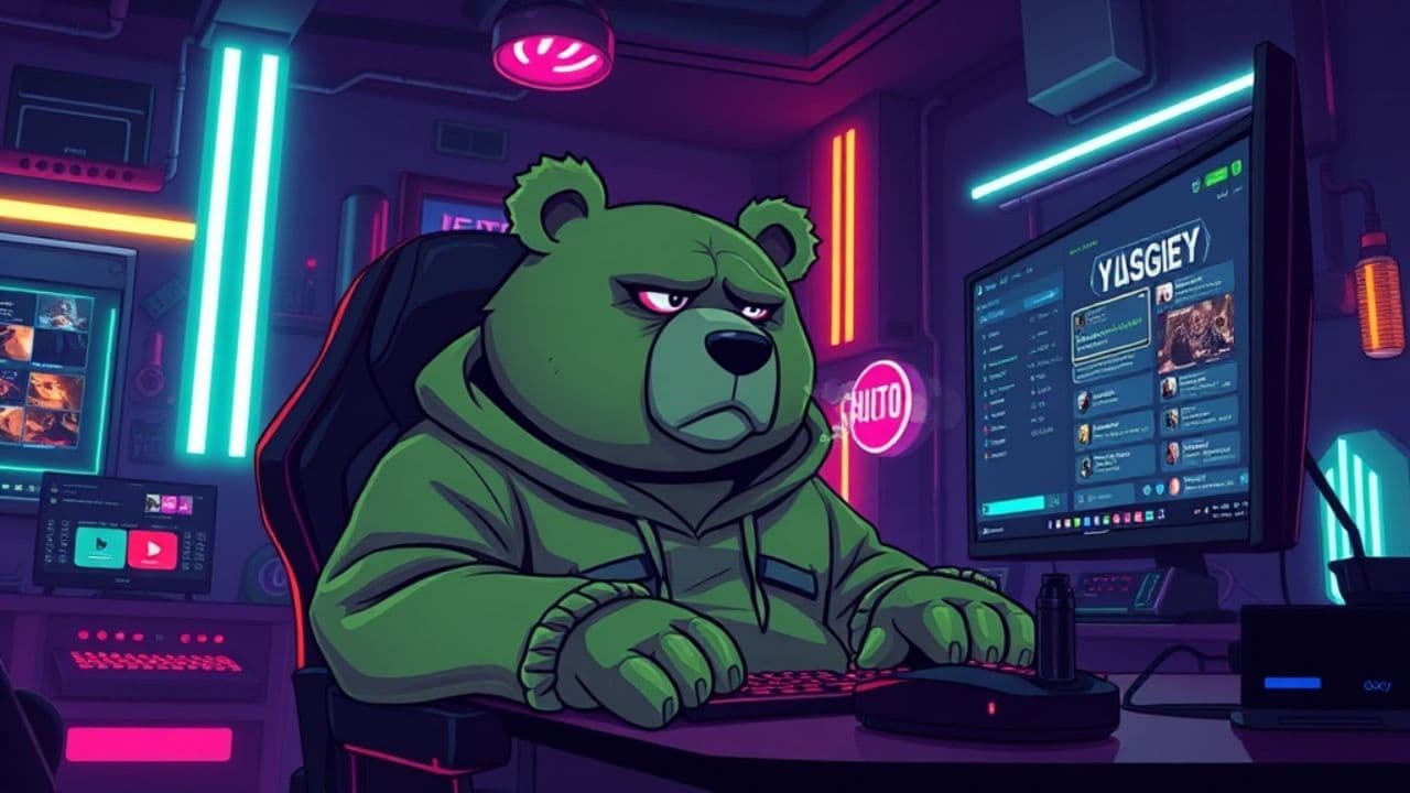 Oxy, der grüne Bär im Stream