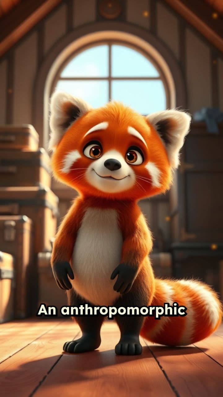 Pixar-Style Red Panda Character