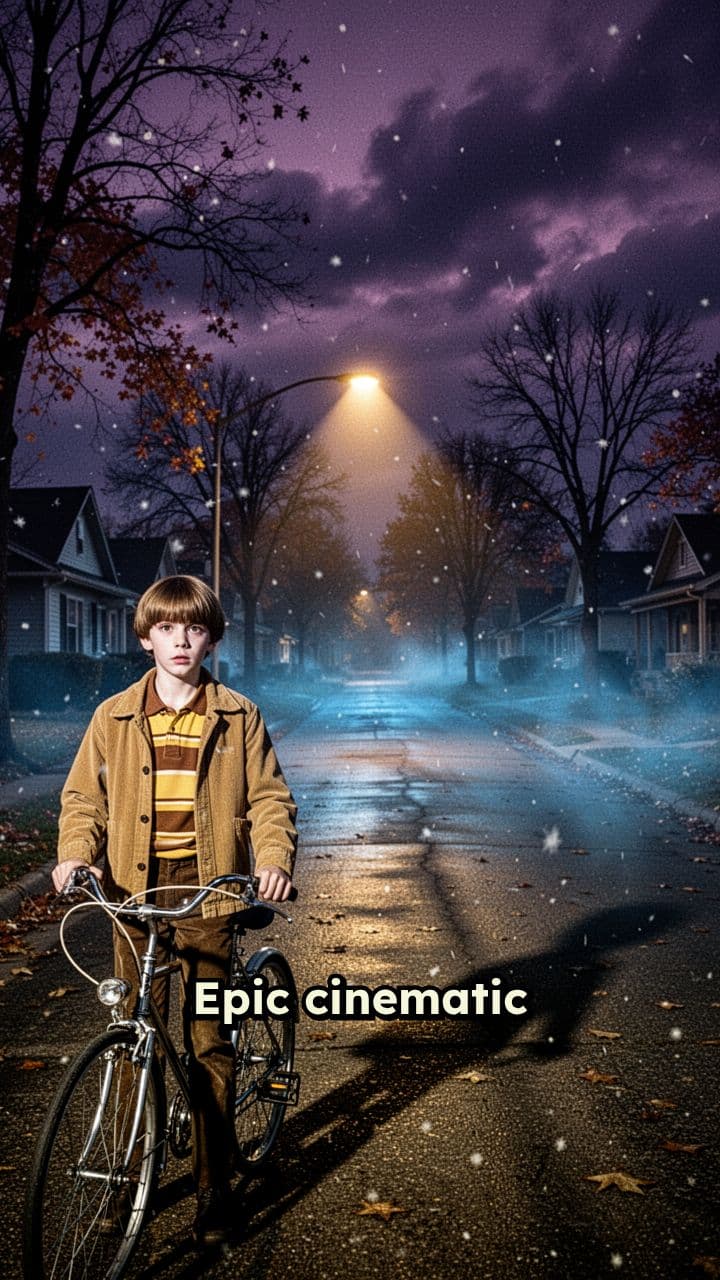 Тёмный городок под красными облаками