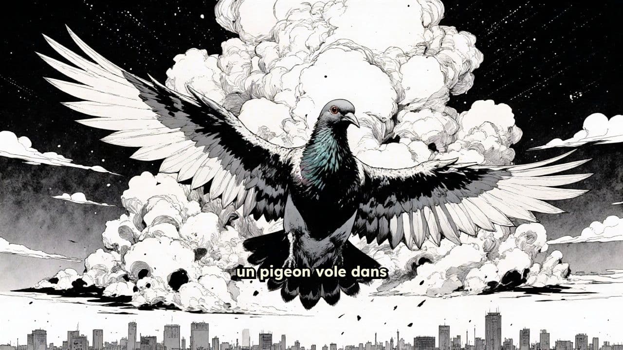 A Pigeon Flying in the Sky