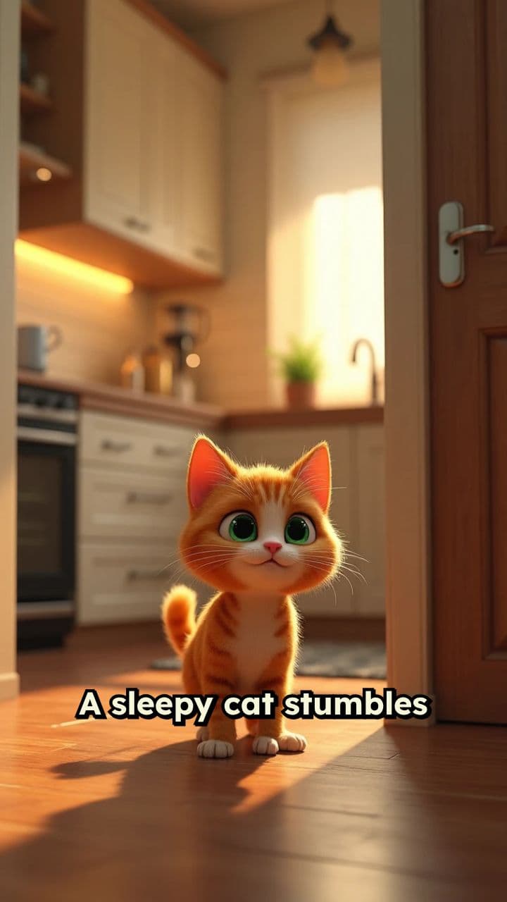 Coffee Surprise for a Sleepy Cat