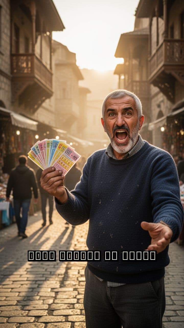 Street Lotto Ticket Seller Shouting