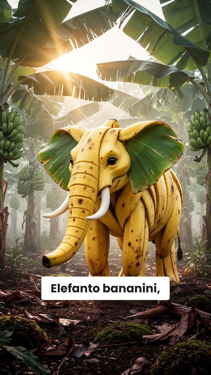Elefante de Banana na Floresta