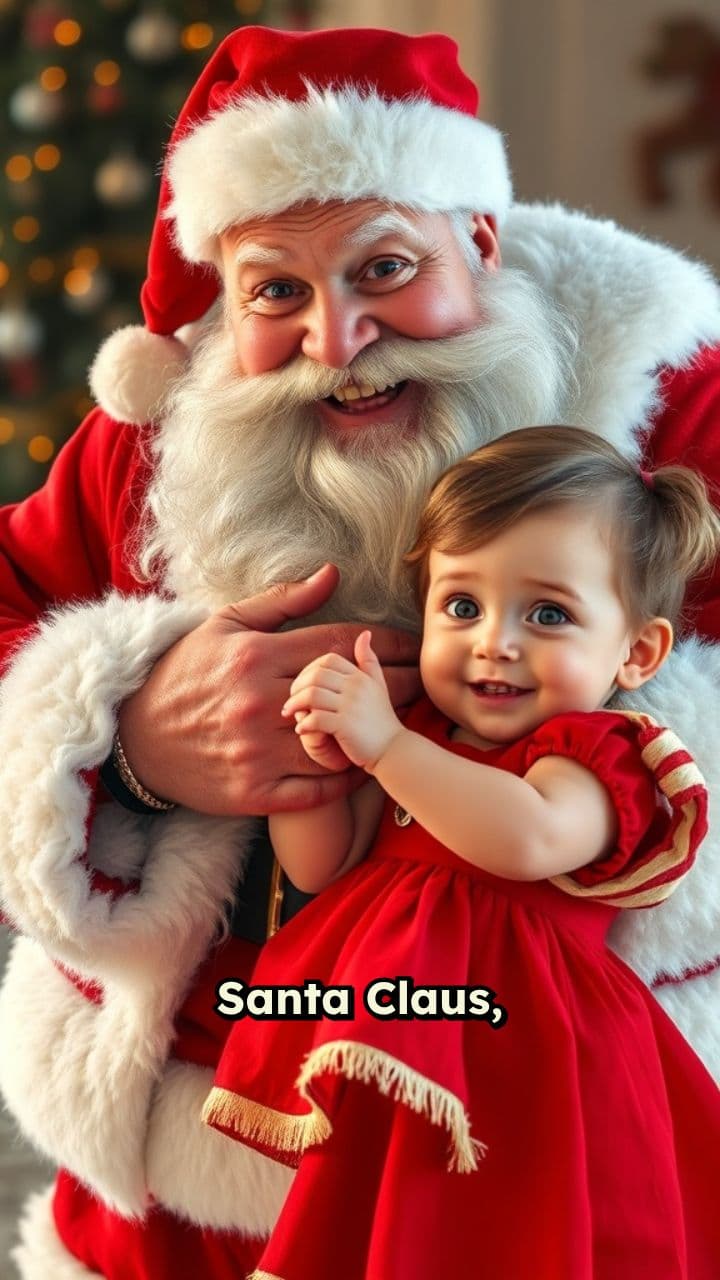 Santa Claus y la niñita bailando